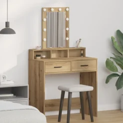 vidaXL Sminkbord>Smyckebord med låda Brun 79 x 41 x 140 cm Konstruerat trä