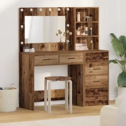 vidaXL Sminkbord>Smyckebord med låda Brun 78.5 x 41 x 135 cm Konstruerat trä