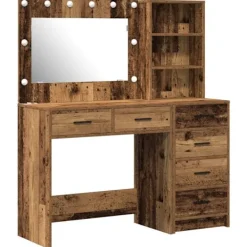 vidaXL Sminkbord>Smyckebord med låda Brun 78.5 x 41 x 135 cm Konstruerat trä