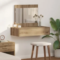 vidaXL Sminkbord>Smyckebord med låda Brun 83 x 40 x 70 cm Konstruerat trä