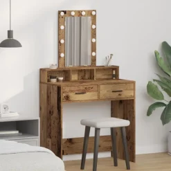 vidaXL Sminkbord>Smyckebord med låda Brun 79 x 41 x 140 cm Konstruerat trä