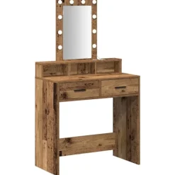 vidaXL Sminkbord>Smyckebord med låda Brun 79 x 41 x 140 cm Konstruerat trä