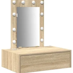 vidaXL Sminkbord>Smyckebord med låda Brun 60 x 40 x 70 cm Konstruerat trä