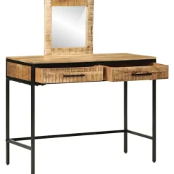 vidaXL Sminkbord>Smyckebord med låda Brun 100 x 40 x 120 cm Massivt Mangoträ