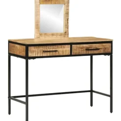 vidaXL Sminkbord>Smyckebord med låda Brun 100 x 40 x 120 cm Massivt Mangoträ