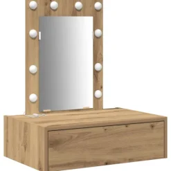 vidaXL Sminkbord>Smyckebord med låda Brun 60 x 40 x 70 cm Konstruerat trä