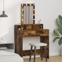 vidaXL Sminkbord>Smyckebord med låda Brun 79 x 41 x 140 cm Konstruerat trä