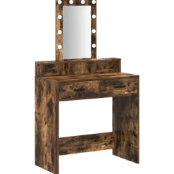 vidaXL Sminkbord>Smyckebord med låda Brun 79 x 41 x 140 cm Konstruerat trä