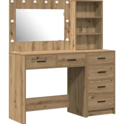 vidaXL Sminkbord>Smyckebord med låda Brun 78.5 x 41 x 135 cm Konstruerat trä