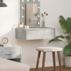 vidaXL Sminkbord>Smyckebord med låda Grå 60 x 40 x 70 cm Konstruerat trä