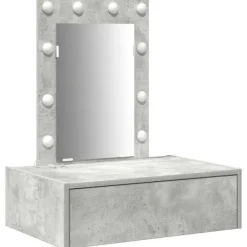 vidaXL Sminkbord>Smyckebord med låda Grå 60 x 40 x 70 cm Konstruerat trä