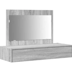 vidaXL Sminkbord>Smyckebord med låda Grå 100 x 40 x 70 cm Konstruerat trä
