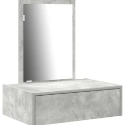 vidaXL Sminkbord>Smyckebord med låda Grå 60 x 40 x 70 cm Konstruerat trä