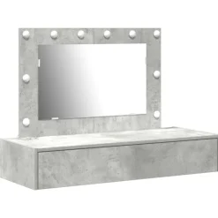 vidaXL Sminkbord>Smyckebord med låda Grå 100 x 40 x 70 cm Konstruerat trä