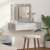 vidaXL Sminkbord>Smyckebord med låda Grå 83 x 40 x 70 cm Konstruerat trä