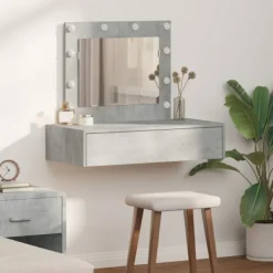 vidaXL Sminkbord>Smyckebord med låda Grå 83 x 40 x 70 cm Konstruerat trä