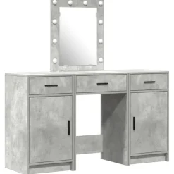 vidaXL Sminkbord>Smyckebord med låda Grå 50 x 41 x 135 cm Konstruerat trä