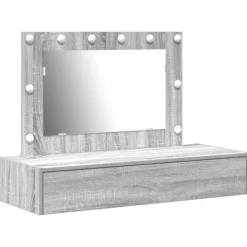 vidaXL Sminkbord>Smyckebord med låda Grå 100 x 40 x 70 cm Konstruerat trä