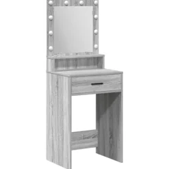 vidaXL Sminkbord>Smyckebord med låda Grå Sonoma 50 x 41 x 135 cm Konstruerat trä