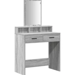 vidaXL Sminkbord>Smyckebord med låda Grå Sonoma 79 x 41 x 140 cm Konstruerat trä