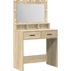 vidaXL Sminkbord>Smyckebord med låda Sonoma-ek 79 x 41 x 135 cm Konstruerat trä