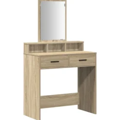 vidaXL Sminkbord>Smyckebord med låda Sonoma-ek 79 x 41 x 140 cm Konstruerat trä