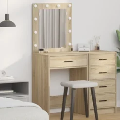 vidaXL Sminkbord>Smyckebord med låda Sonoma-ek 50 x 41 x 135 cm Konstruerat trä