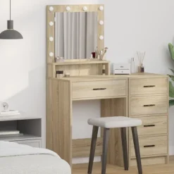 vidaXL Sminkbord>Smyckebord med låda Sonoma-ek 50 x 41 x 135 cm Konstruerat trä