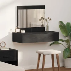 vidaXL Sminkbord>Smyckebord med låda Svart 83 x 40 x 70 cm Konstruerat trä