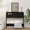 vidaXL Sminkbord>Smyckebord med låda Svart Ek 100 x 41 x 140 cm Konstruerat trä