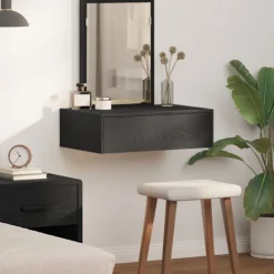 vidaXL Sminkbord>Smyckebord med låda Svart 60 x 40 x 70 cm Konstruerat trä