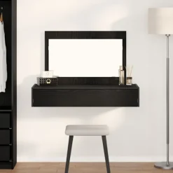 vidaXL Sminkbord>Smyckebord med låda Svart 100 x 40 x 70 cm Konstruerat trä