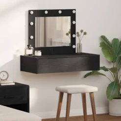 vidaXL Sminkbord>Smyckebord med låda Svart 83 x 40 x 70 cm Konstruerat trä