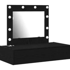 vidaXL Sminkbord>Smyckebord med låda Svart 83 x 40 x 70 cm Konstruerat trä