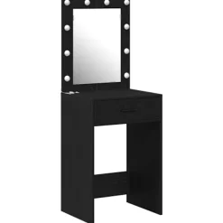 vidaXL Sminkbord>Smyckebord med låda Svart Ek 50 x 41 x 135 cm Konstruerat trä