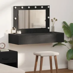 vidaXL Sminkbord>Smyckebord med låda Svart 100 x 40 x 70 cm Konstruerat trä