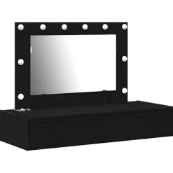 vidaXL Sminkbord>Smyckebord med låda Svart 100 x 40 x 70 cm Konstruerat trä