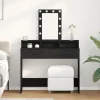 vidaXL Sminkbord>Smyckebord med låda Svart 100 x 41 x 140 cm Konstruerat trä