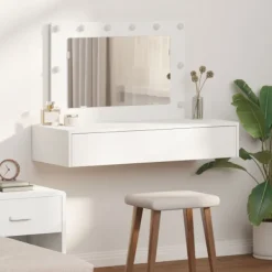 vidaXL Sminkbord>Smyckebord med låda Vit 100 x 40 x 70 cm Konstruerat trä