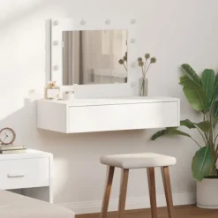 vidaXL Sminkbord>Smyckebord med låda Vit 83 x 40 x 70 cm Konstruerat trä