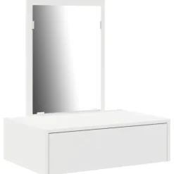 vidaXL Sminkbord>Smyckebord med låda Vit 60 x 40 x 70 cm Konstruerat trä