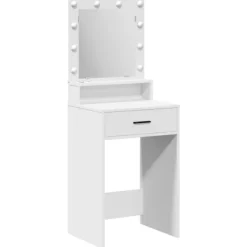 vidaXL Sminkbord>Smyckebord med låda Vit 50 x 41 x 135 cm Konstruerat trä