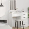 vidaXL Sminkbord>Smyckebord med låda Vit 50 x 41 x 140 cm Konstruerat trä