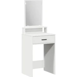vidaXL Sminkbord>Smyckebord med låda Vit 50 x 41 x 140 cm Konstruerat trä