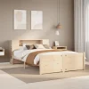 vidaXL Sängar>Säng med bokhylla utan madrass 135x190cm massiv furu