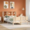 vidaXL Sängar>Säng med bokhylla utan madrass 160x200cm massiv furu