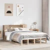 vidaXL Sängar>Säng med bokhylla utan madrass 140x200 cm massiv trä