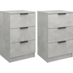 vidaXL Sängar>Sängbord 2 st betonggrå 40x36x65 cm