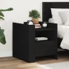 vidaXL Sängar>Sängbord svart 45x50x50 cm konstruerat trä