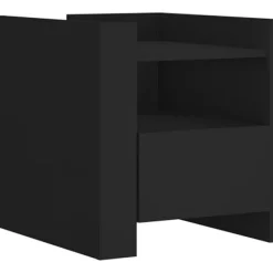 vidaXL Sängar>Sängbord svart 45x50x50 cm konstruerat trä